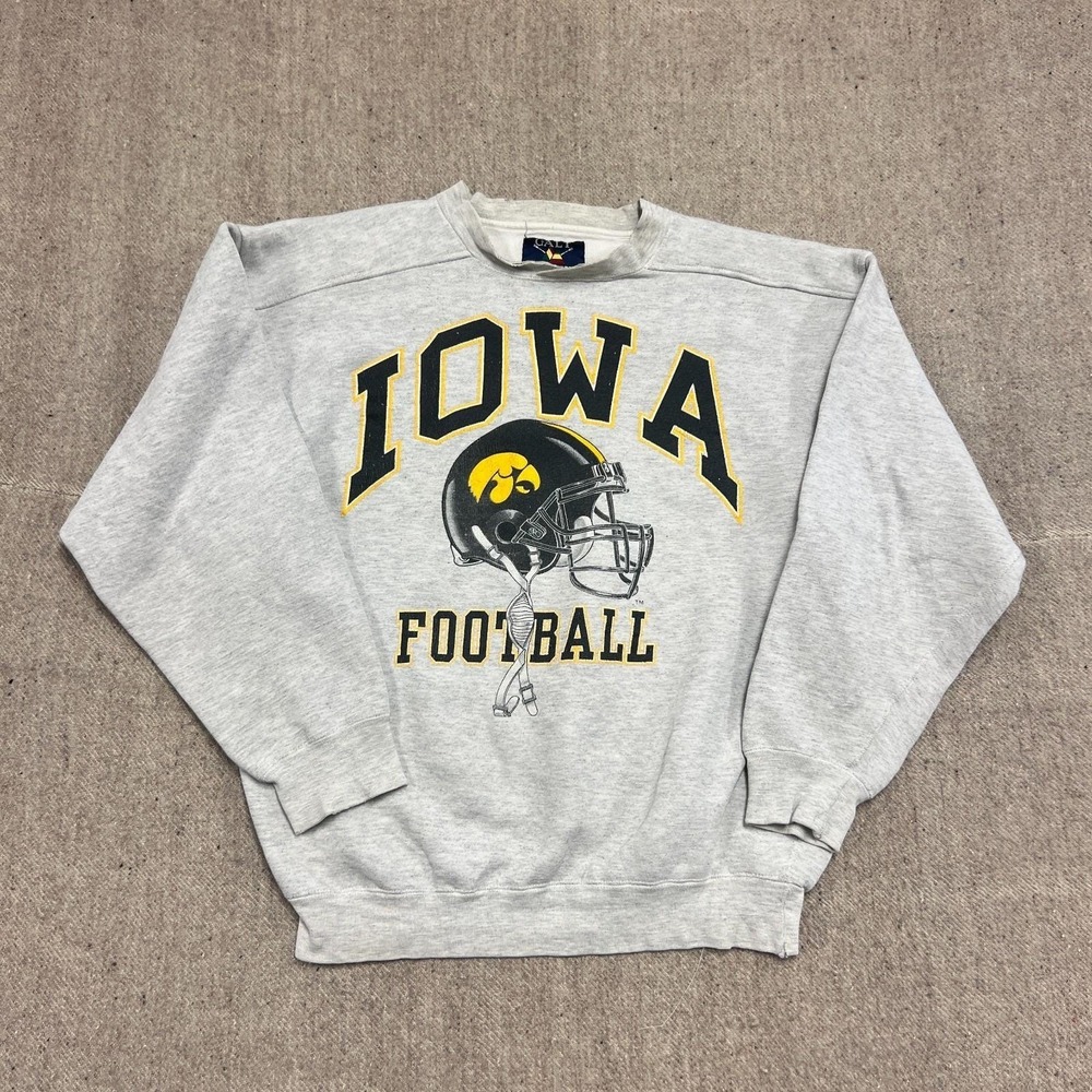 Vintage Iowa Hawkeyes Football Sweatshirt Mens Medium Gray 1990s